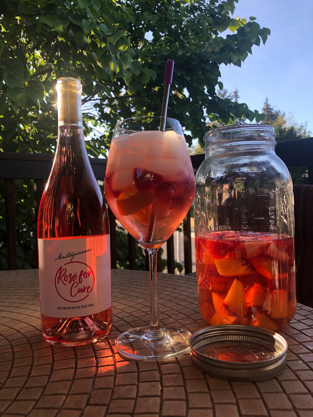 Peach & Strawberry Rosé Sangria